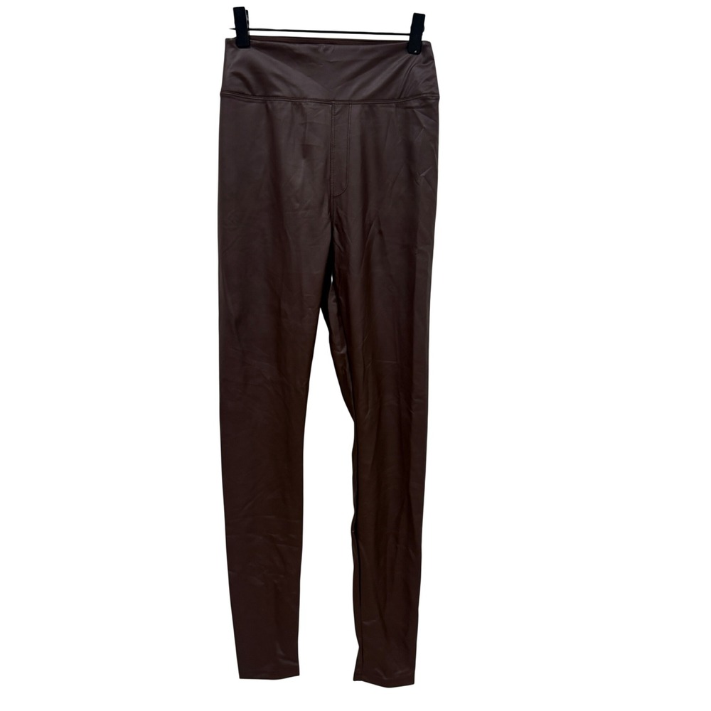 OFFLINE by Aerie Real Luxe Faux Leather Leggings Brown High Waist M 5860-297